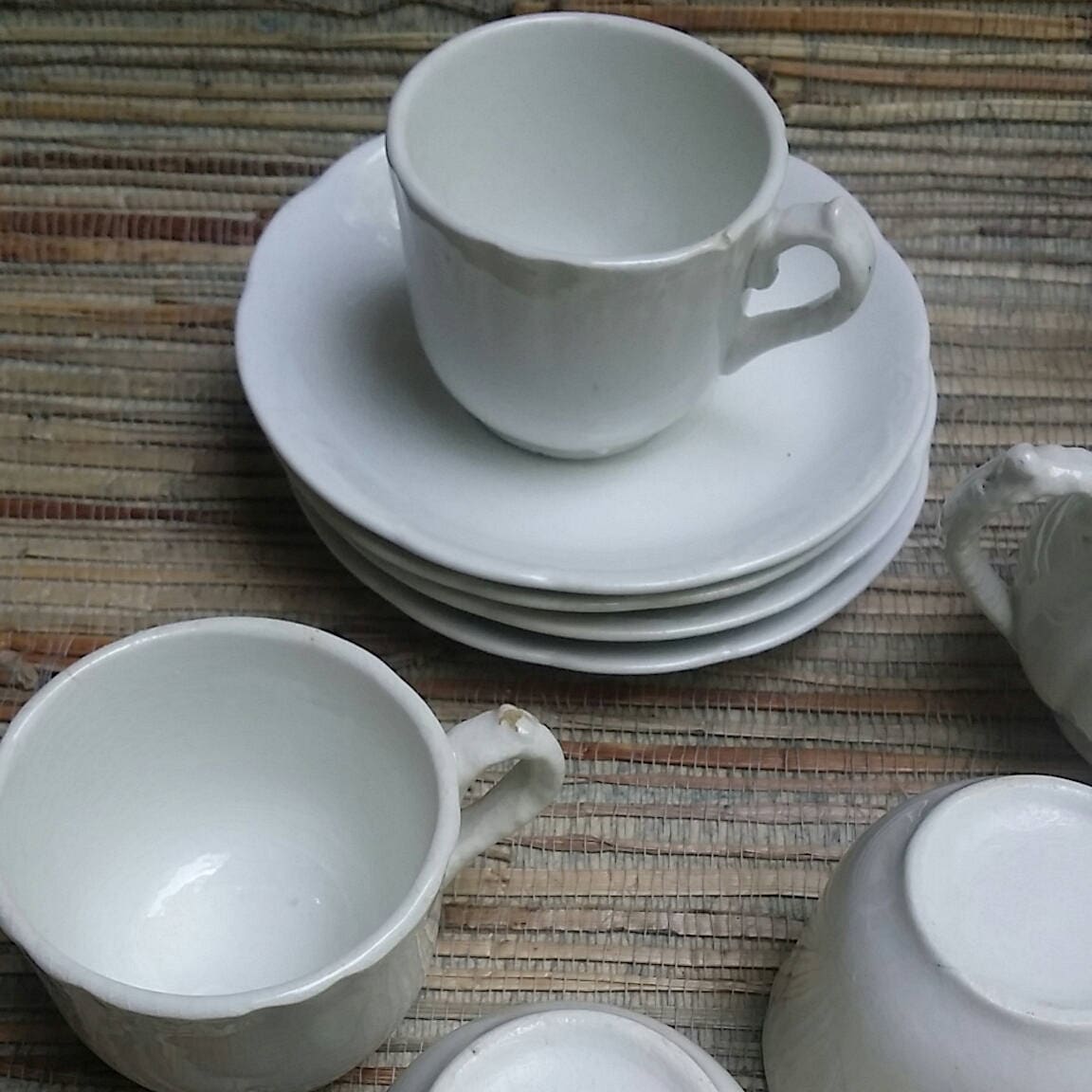 Vintage White Ironstone Child's Tea Set