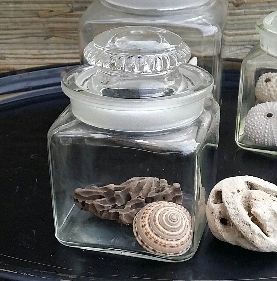 vintage apothecary jars with lids