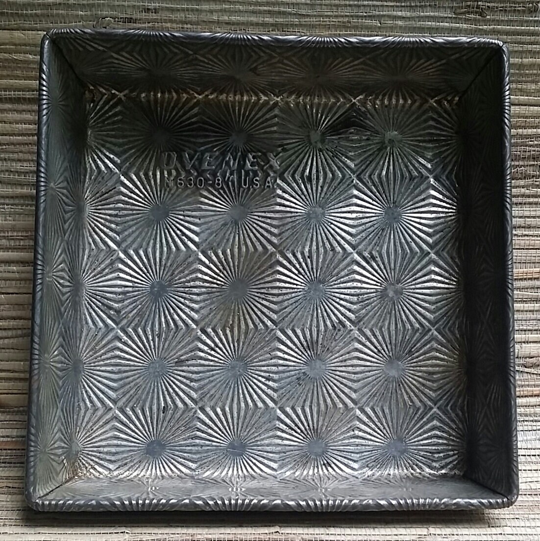 Vintage 1950's OVENEX Starburst Bakeware Brownie Baking Pan 10x10 USA