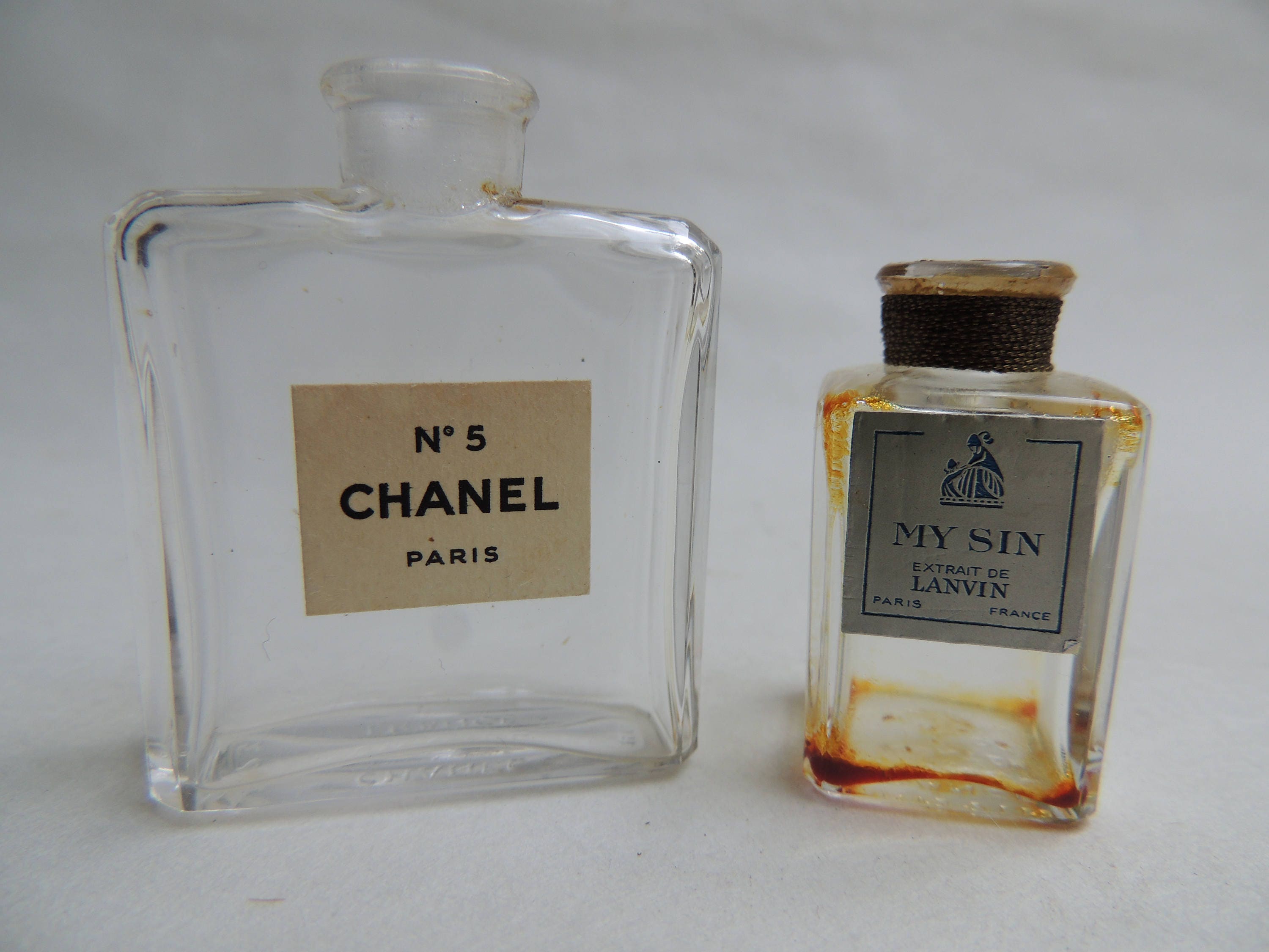 Tiny Vintage Chanel No 5 & My Sin Bottles No Stoppers