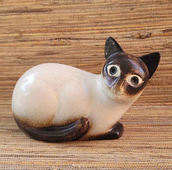 Ego Stepgods Ceramic Siamese Cat Designed & Handmade in Lidkoping Sweden by Heinz Schlichting in the 1970s