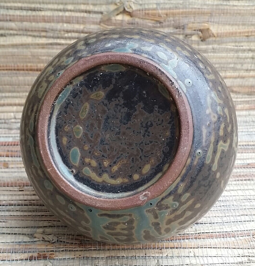 Vintage Boho Japanese 1970s Mid Century Style Pottery Vase Japanese