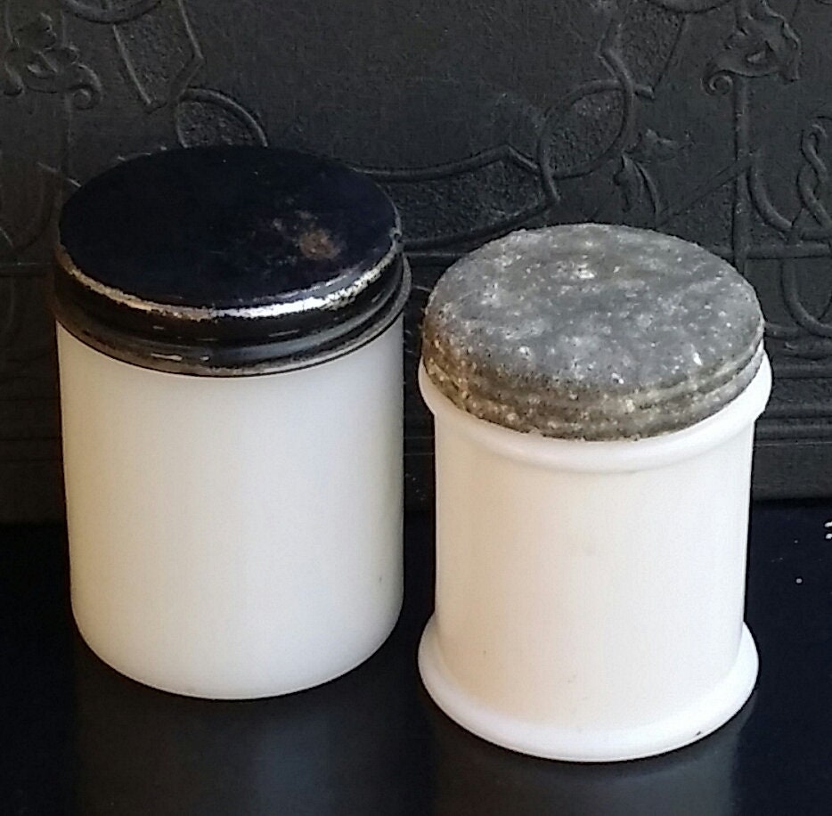 Milk Glass ~ Antique & Vintage Cold Cream, Salve and Ointment Jars