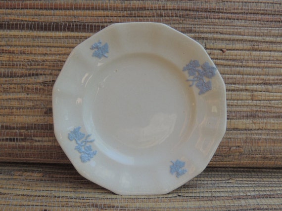 Sweet Blue & White China Butter Pat or Doll Plate Adderleys Of England Chelsea Grape