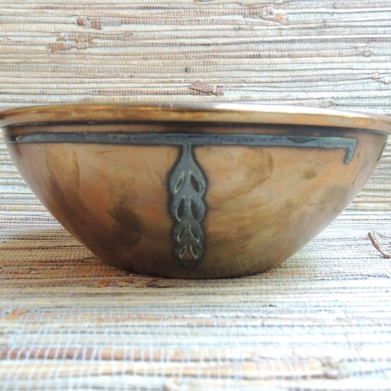 Heintz Art Metal Sterling on Bronze Bowl Early 1900s Arts & Crafts