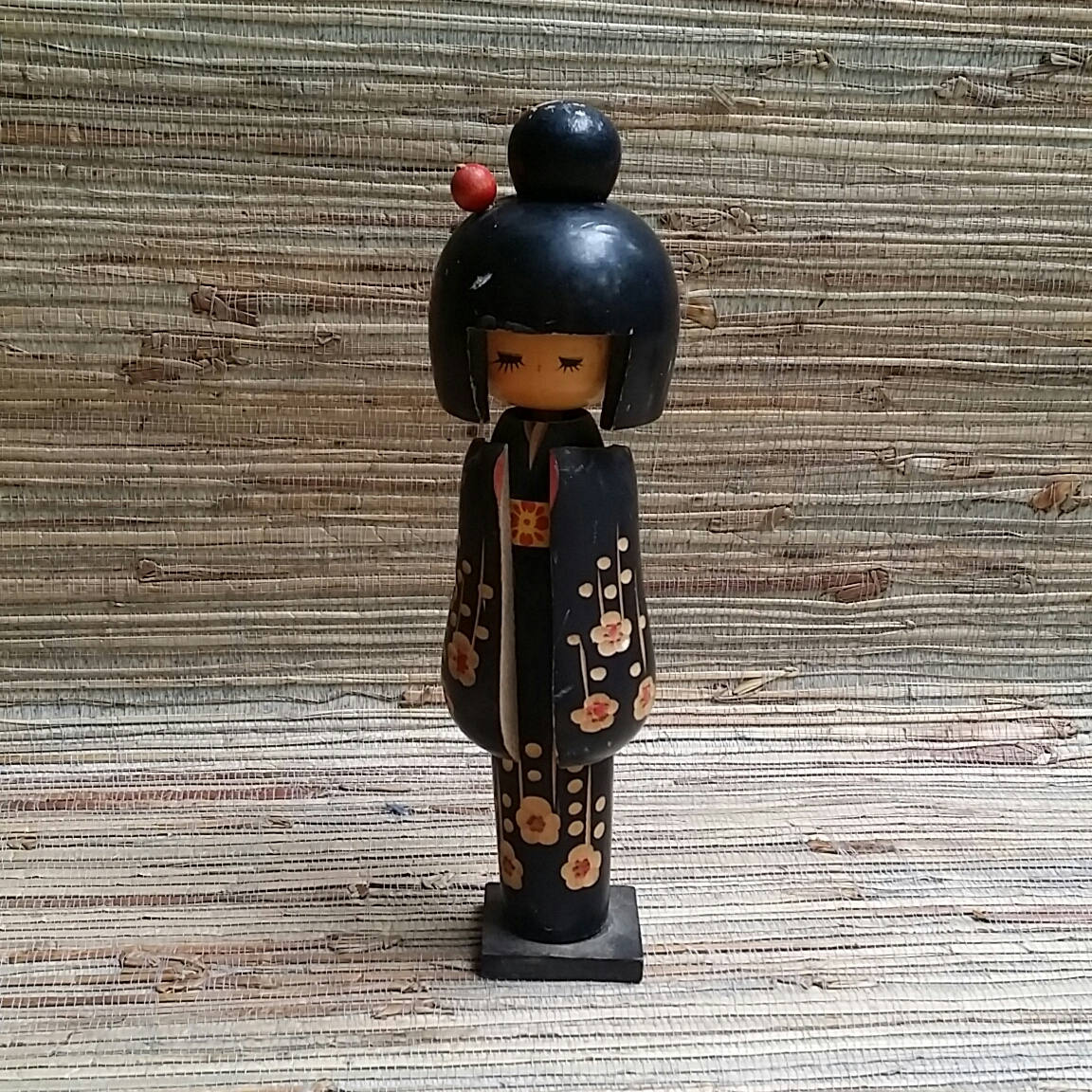 Vintage Japanese Tall Kokeshi Doll Wooden Asian Figure