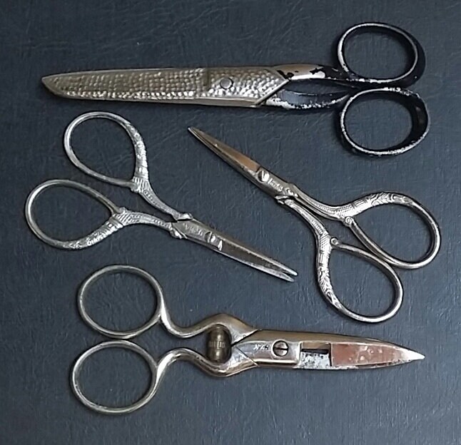 Vintage embroidery scissors with decorative design made in germany