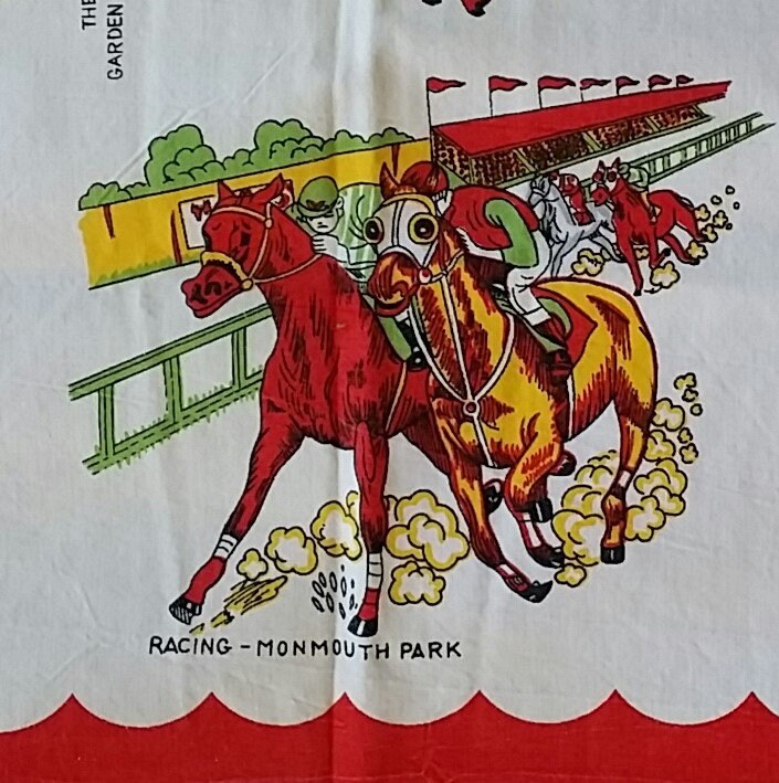 New Jersey Souvenir Table Cloth With State Attractions Atlantic City