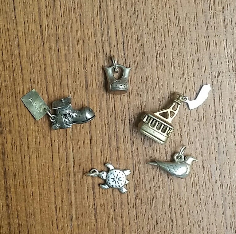 Vintage Palm Springs Aerial Tram Charm Gold Color Souvenir Charms