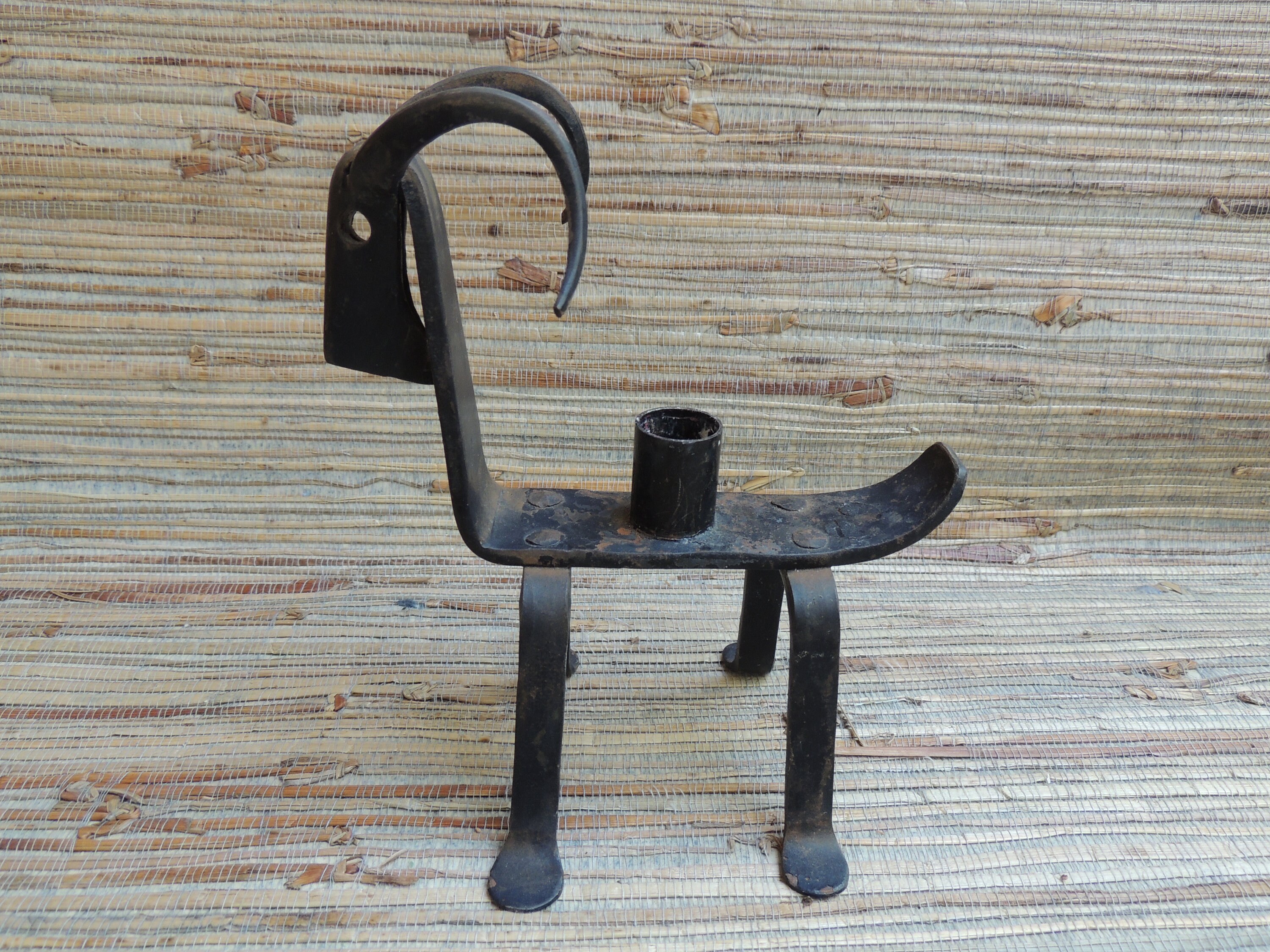 Cast Iron Mid Century Ram Candle Holder Made In Sweden
