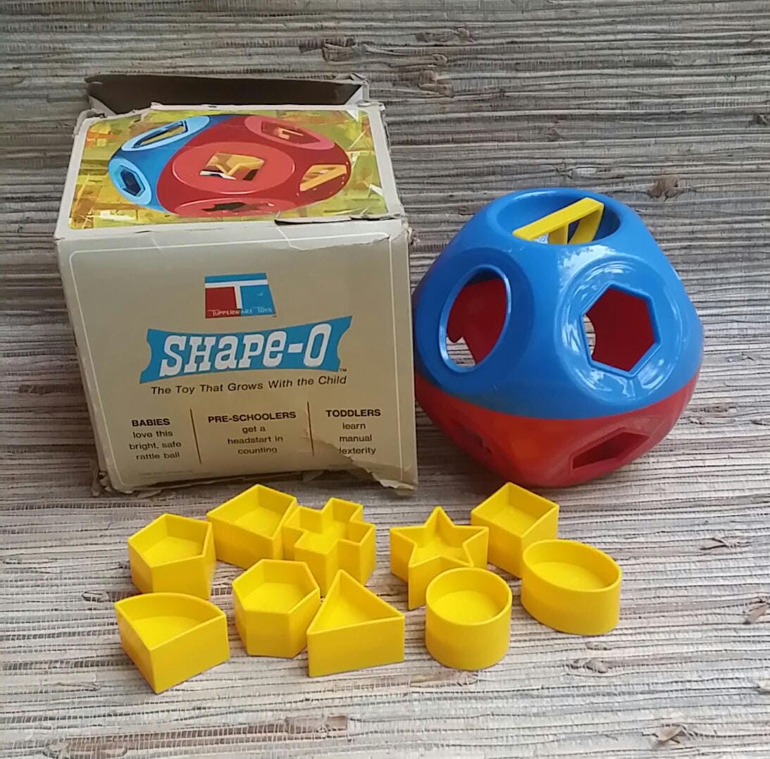 Vintage Tupperware Toys ShapeO Shape Sorter Ball Puzzle