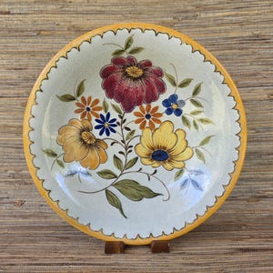 Hand Painted Bowl Bertino Gouda Floral Made in Holland Gate of Nazareth Royal Zuid