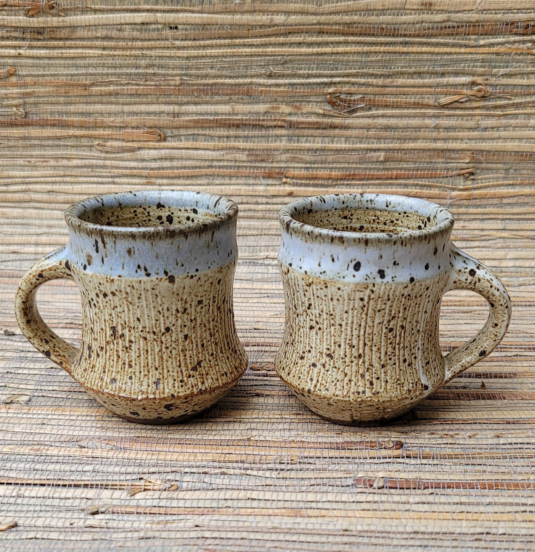 Mini Ceramic Mugs, for Hot Drinks or for Honey and Jam. Scandinavian  Ceramics, Ethnic Ceramics, Folk Trays, Boho Espresso Cups, Set of Two 