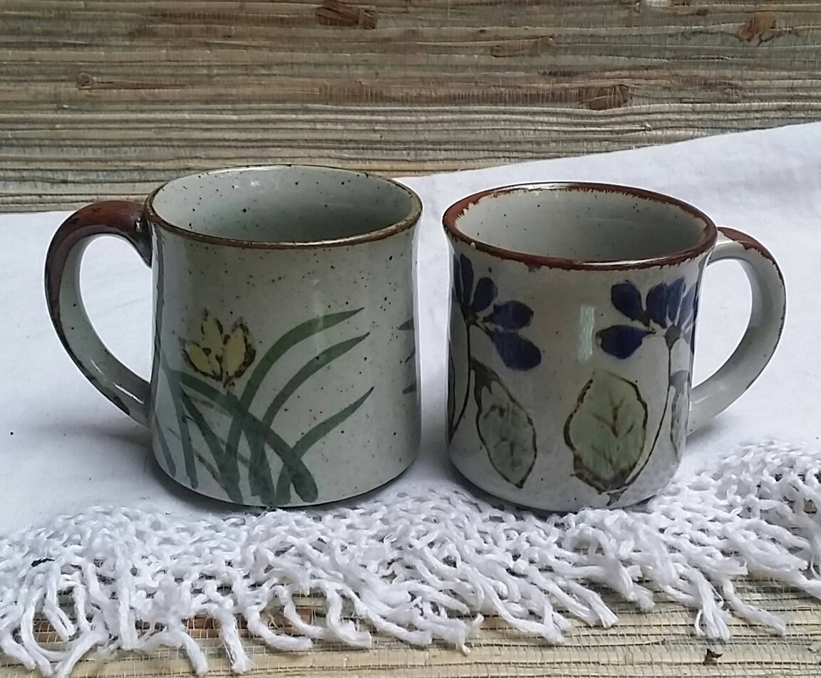 Vintage Coffee Mugs 1970s Japanese Ceramics Mid Century Pottery