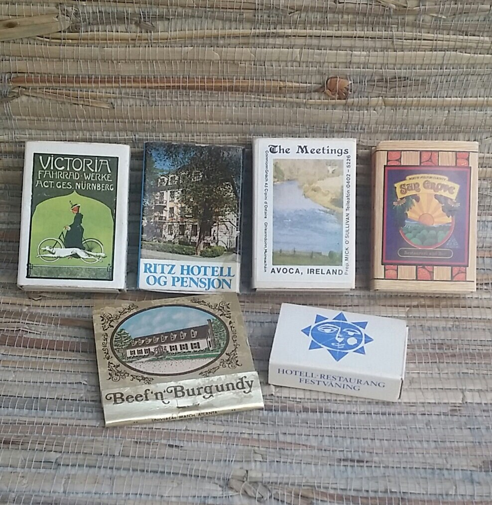 Vintage Match Boxes 1960s? Avoca Ireland, The Ritz in Oslo, Hotell