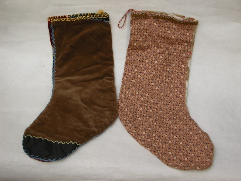 Vintage Christmas Handmade Christmas Stockings Sewn From Etsy