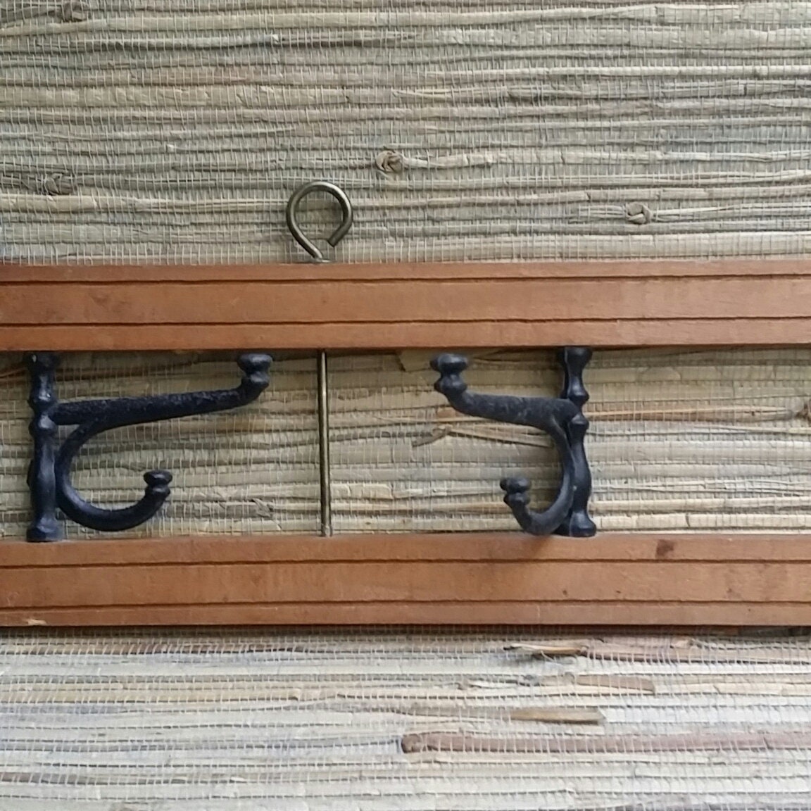 Vintage Folding Hook Rack Wood And Cast Iron KITCHEN KING Japan Wall