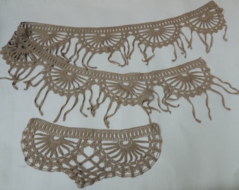 Hand Made Vintage Lace Antique Crochet Work Art Deco Style Old Lace Vintage Textiles