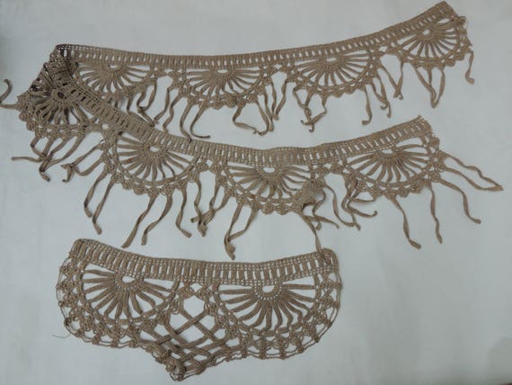 Hand Made Vintage Lace Antique Crochet Work Art Deco Style Old Lace Vintage Textiles