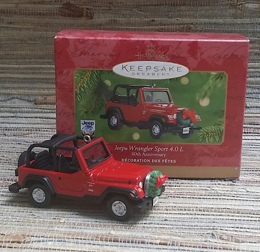 Jeep Wrangler Sport 4.0 L Hallmark Keepsake Ornament Red Jeep