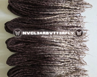 Merino Wool Dreads "Walnut" 15"-18" Natural Brown Ombre Faux Locs (Ready to Ship)