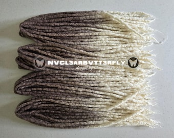 Merino Wool Dreads "Sand" 17"-20" Natural Brown Blonde Ombre Faux Locs (Ready to Ship)