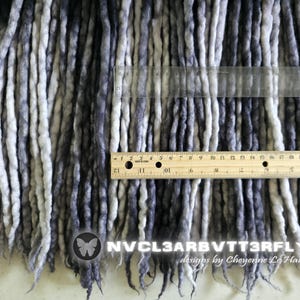 Merino Wool Dreads "Shadow Queen" Extensions 16"-20" Black Charcoal Gray Silver Ombre Dreadlocks (Ready to Ship) image 19