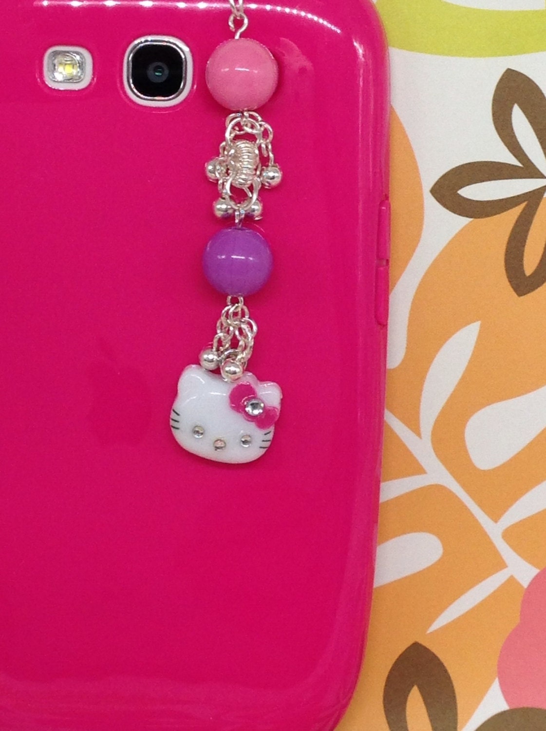 Kitty cell phone charm headphone jack charm dust plug dust Etsy