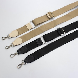 Adjustable shoulder strap for bag with leather accents