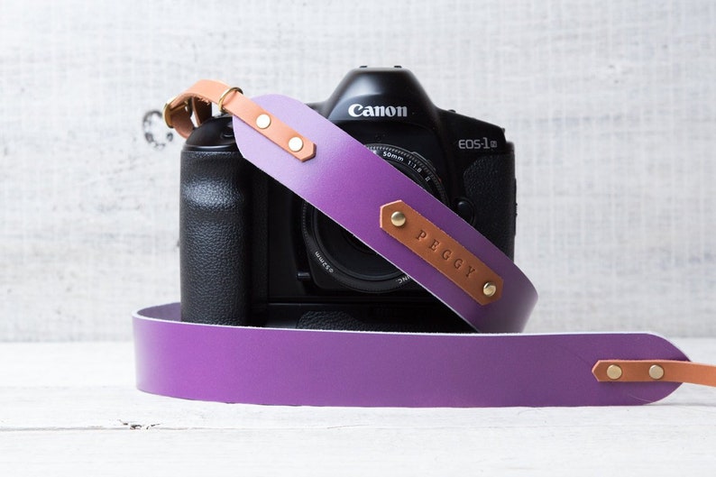 Leather camera strap Personalized DSLR strap Camera straps Monogram camera strap Vintage camera strap Rangefinder image 9