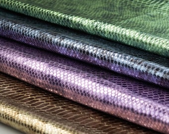 Leather scraps Genuine leather snake pattern pre cut sheets