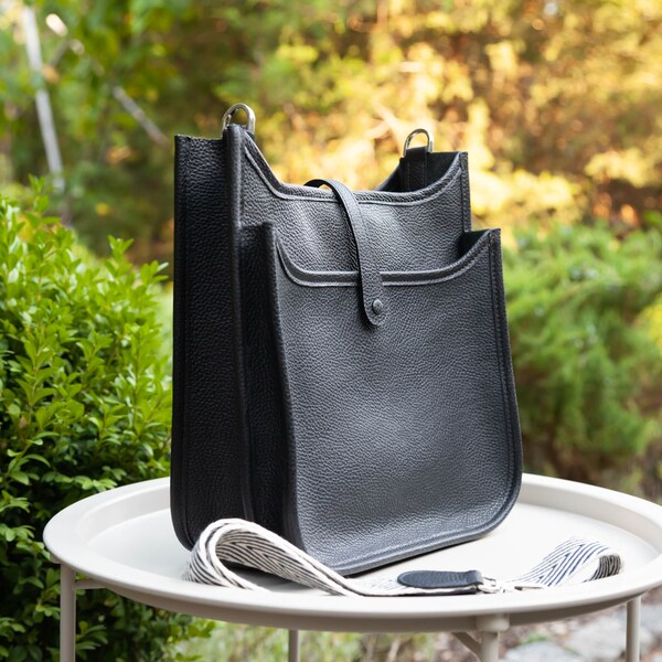 Leather hobo bag women Genuine black leather shoulder bag