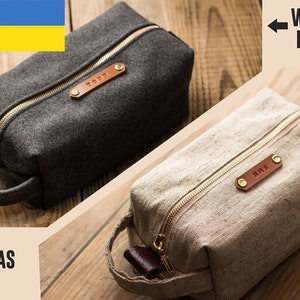 Mens toiletry bag Dopp kit Dad gifts Groomsmen gift Wedding gift Toiletry bag Father gift Toiletry case groomsmen gifts Toiletry case zdjęcie 1