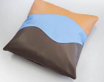 Leather throw pillow