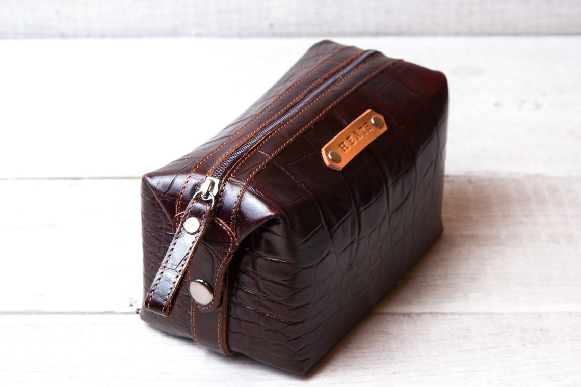 Mens toiletry bag monogrammed toiletry bags leather toiletry Etsy