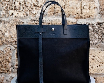 Stylische, geräumige und vielseitige Tragetasche aus Canvas im Vintage-Stil