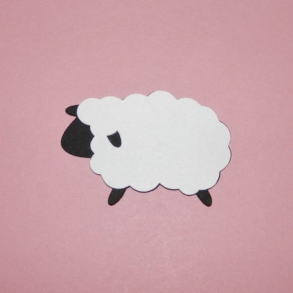 Sheep Paper Punch Die Cut 24 pieces - 24 sheep - DIY ( You Glue )