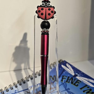 Ladybug Beaded decorative pen blk ink