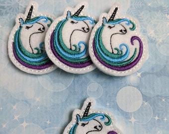 Unicorn set of 4, Felties,  2." x 1.5"