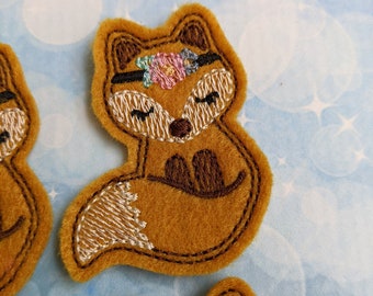 Boho Fox, set of 4, CUT Felties,  2." v 1.75"