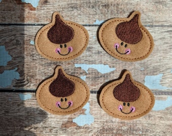 Cookie felt embellishments, set of 4, Felties,  2" x 2"