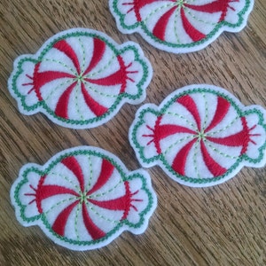 Christmas Candy Felt Embellishment, set of 4, Felties, 1.75" x 2.5"