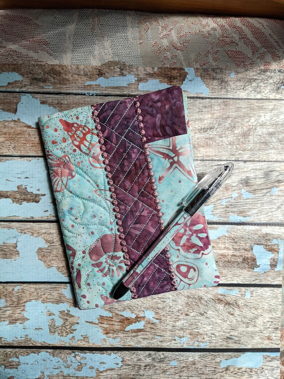 Quilted Notebook Cover 5 X 7 FREE Matching Pen Batik Fabric Etsy