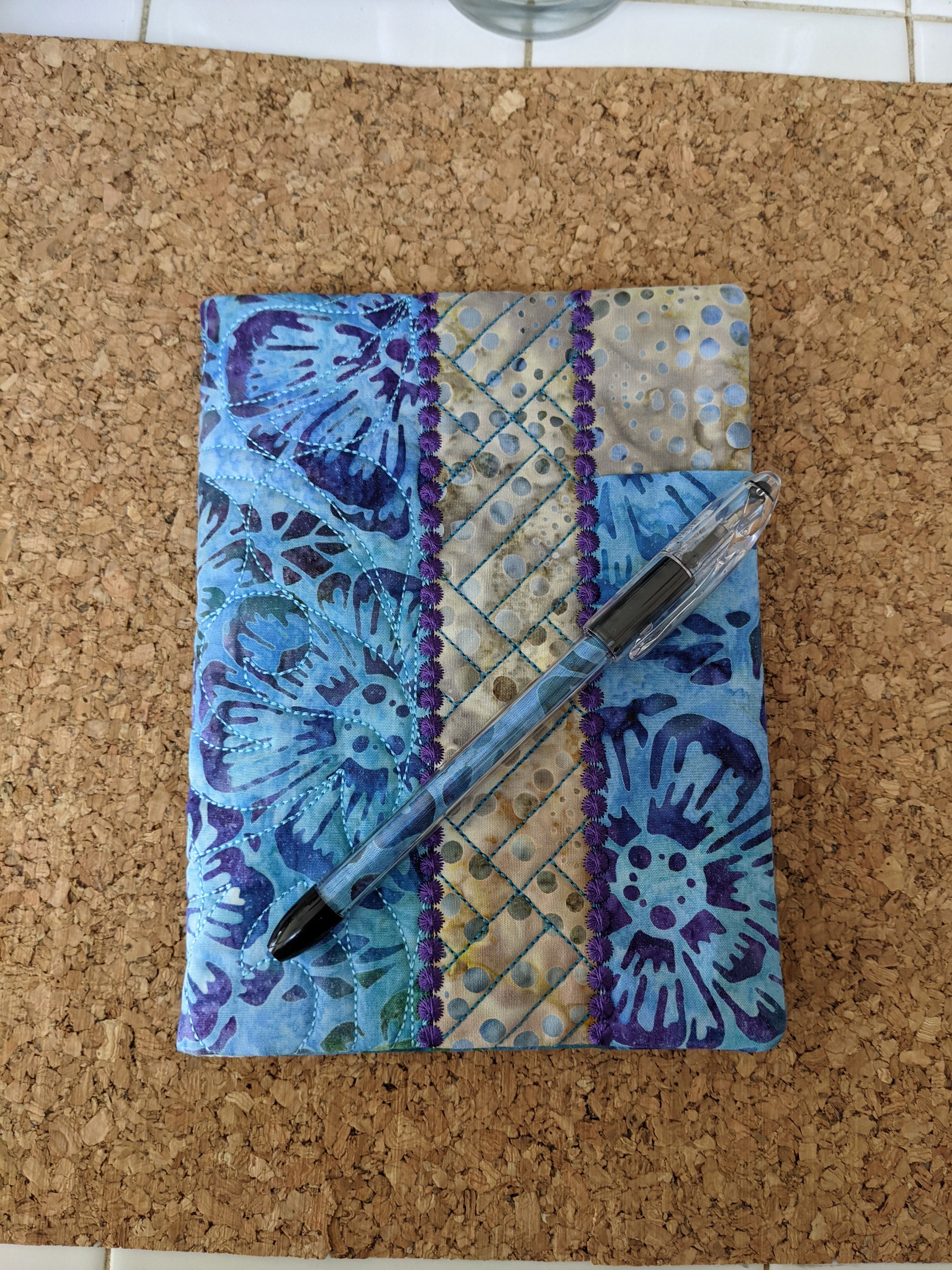 Quilted Notebook Cover 5 X 7 FREE Matching Pen Batik Fabric Etsy