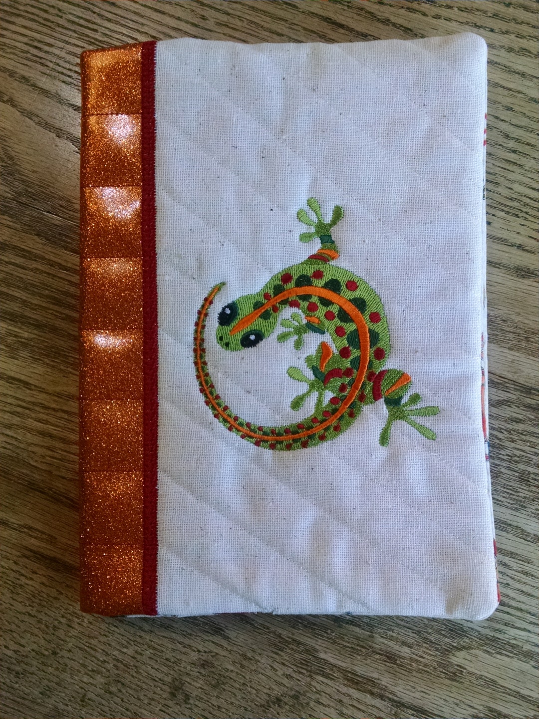 Embroidered Gecko Notebook, Journal, Book Cover, Diary - Etsy Denmark