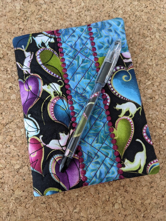 Quilted Notebook Cover 5 X 7 FREE Matching Pen Cats and Etsy
