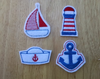 Summer Sailing Felt Embellishment, set of 4, CUT Felties