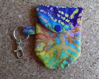 Hand Sanitizer  Holder, 2-3 oz, multi-colored batik