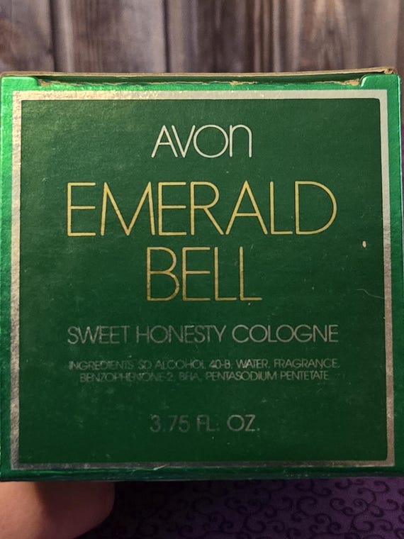 Vintage Avon Emerald Bell cologne bottle View 3