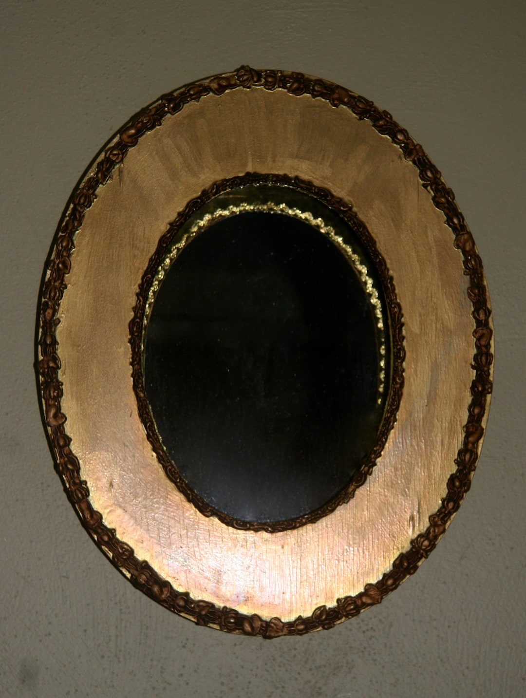 Reduced! Large Vintage Italian Florentine Tole Wood Mirror Shadow Box ...